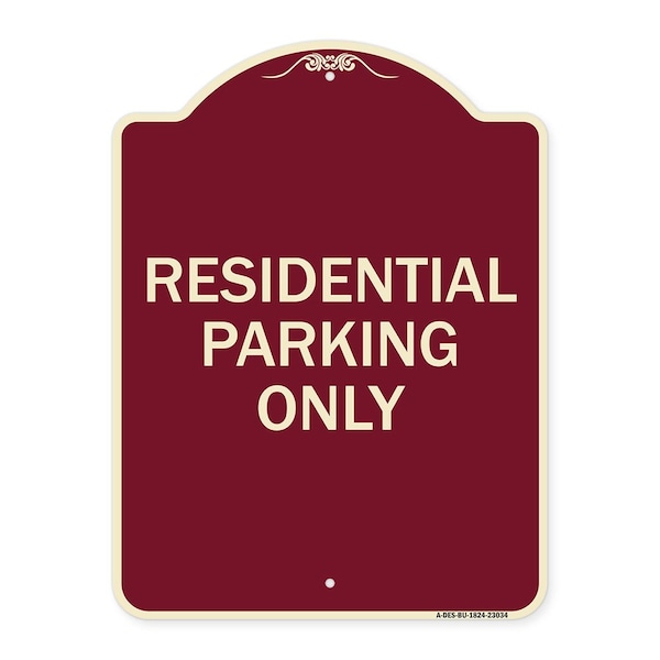 Signmission Reserved Parking Residential Parking Heavy-Gauge Aluminum Sign, 24" x 18", BU-1824-23034 A-DES-BU-1824-23034 - main